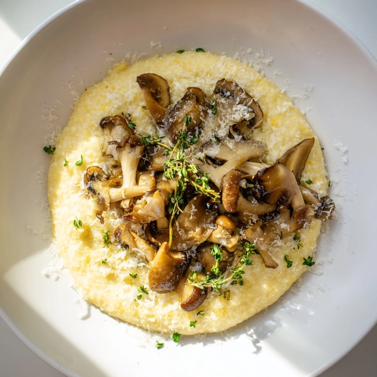 Creamy Polenta Roasted Mushrooms