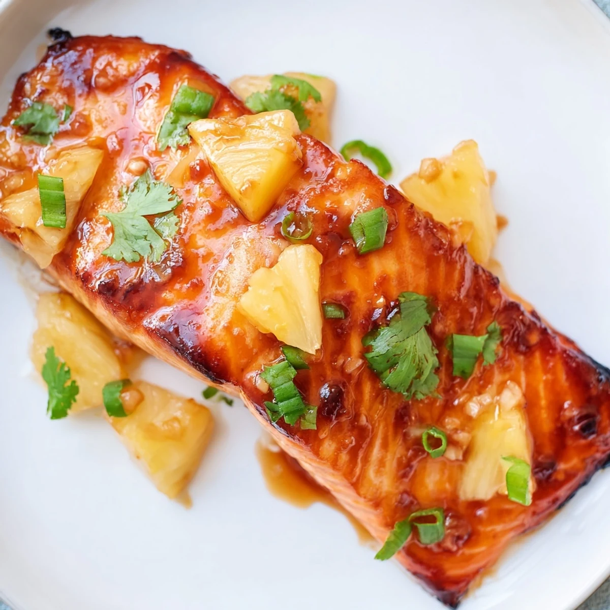 Moist Pineapple Glazed Salmon Fillets served beside fluffy white rice and roasted asparagus for dinner.