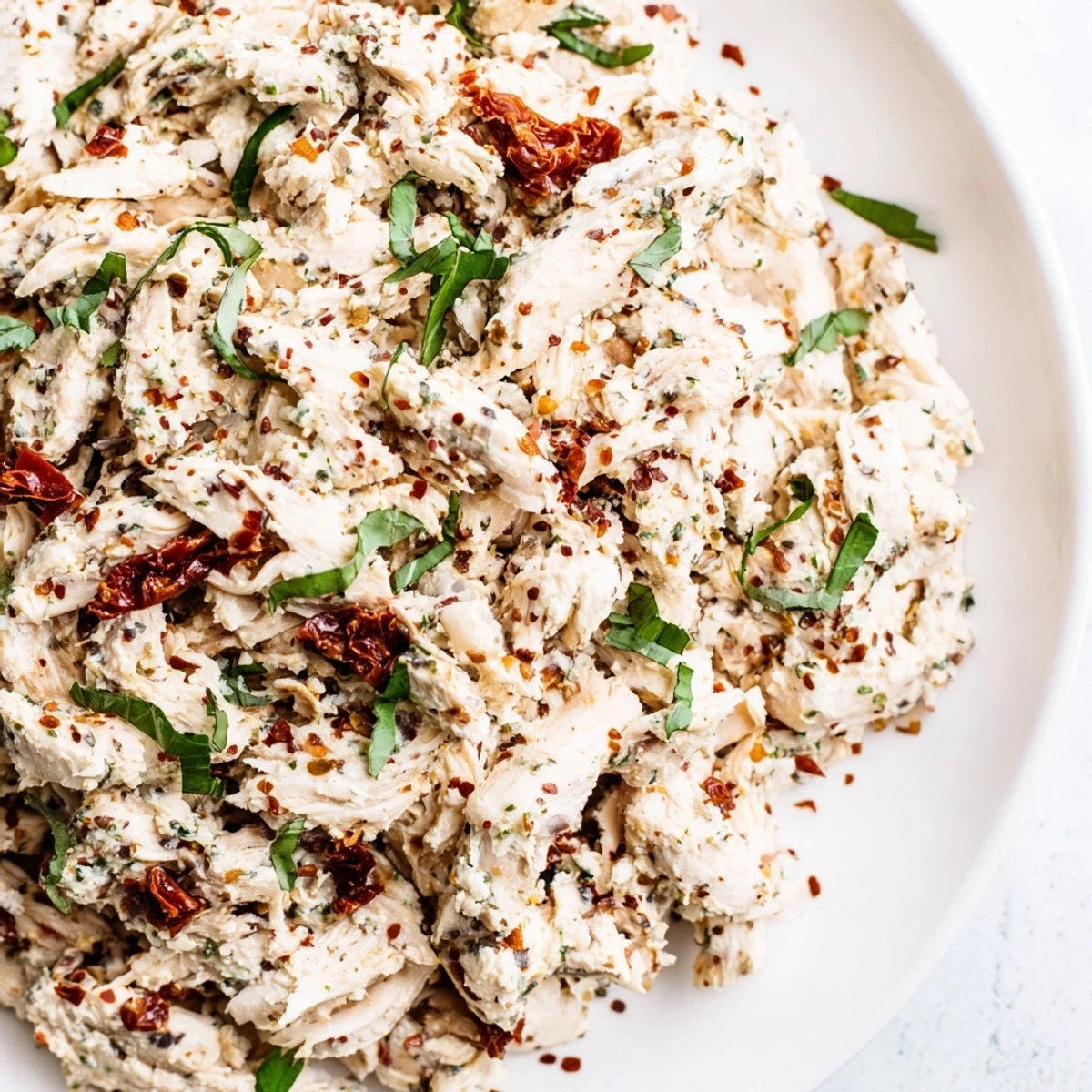 Savory Marry Me High Protein Crockpot Chicken served hot with steamed broccoli for a high protein meal.