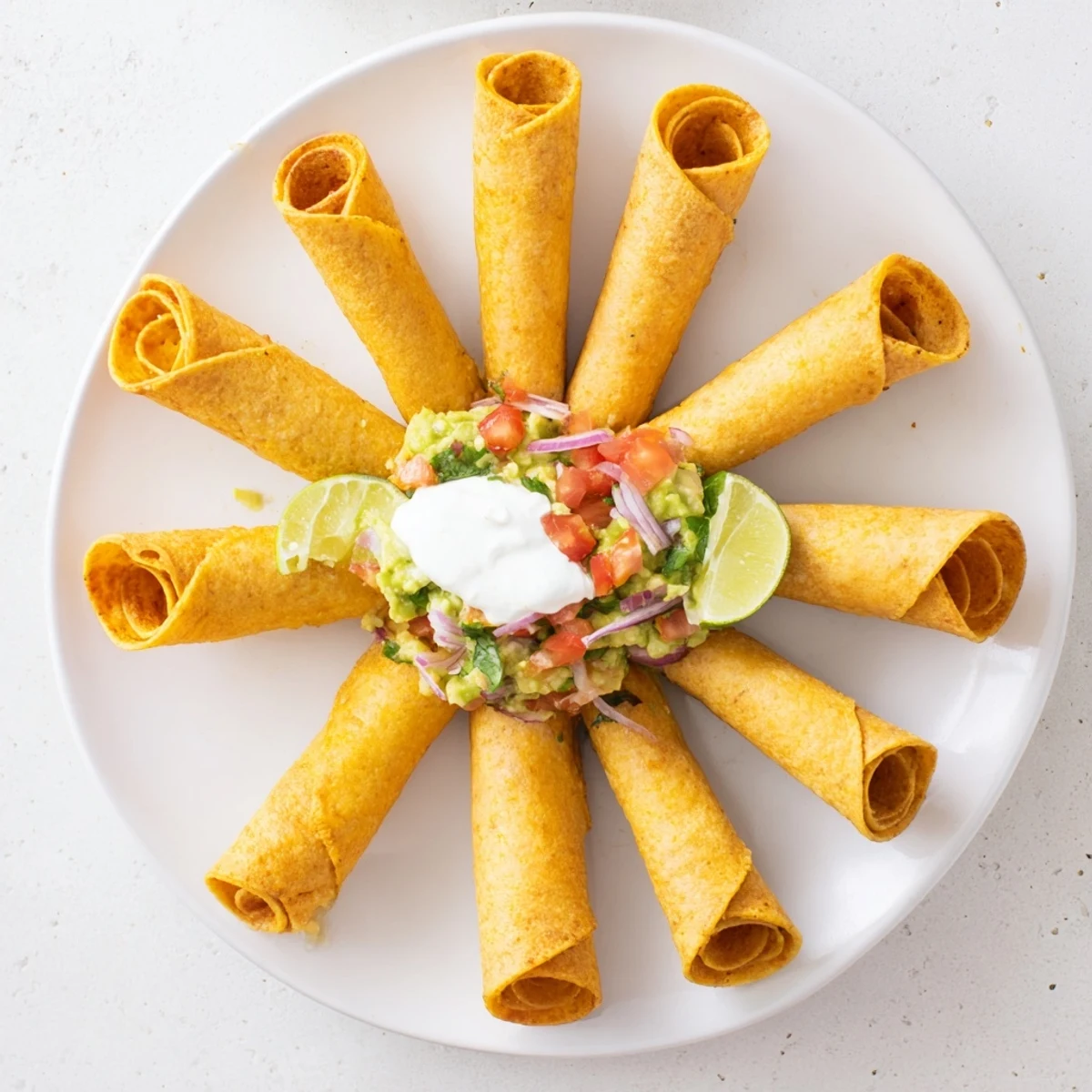Fried Crispy Shrimp Avocado Taquitos with crunchy shells, shrimp filling, and a zesty dipping sauce.