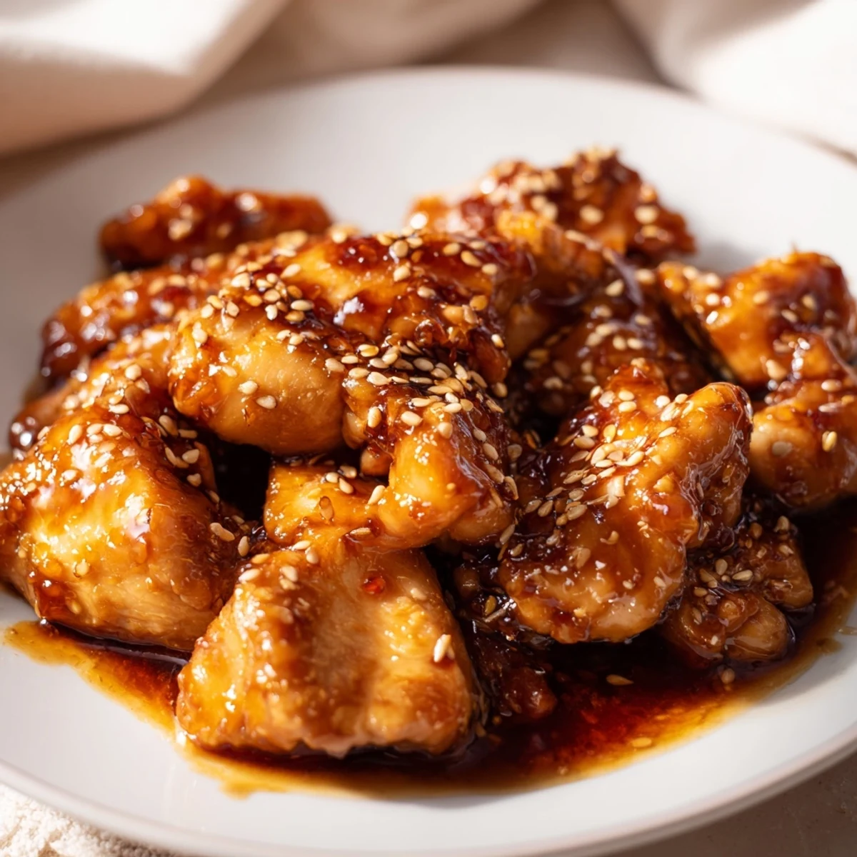 Slow cooker Huli Huli chicken pieces glazed in shiny sweet pineapple soy sauce