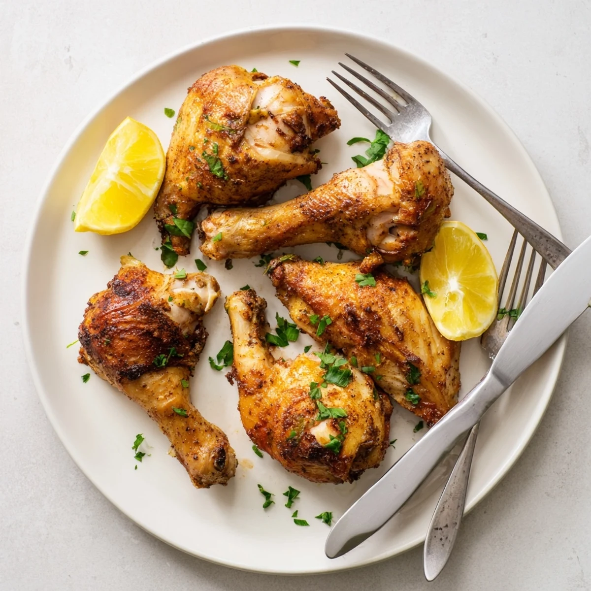 Golden buttermilk roasted chicken pieces with crispy skin on a wire rack