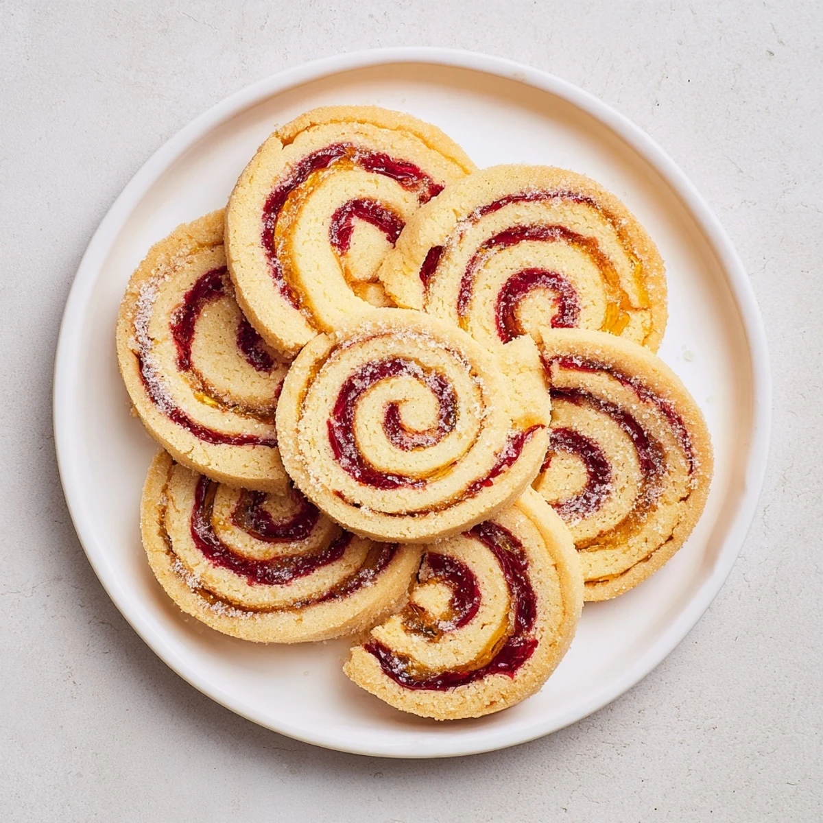 Freshly baked orange cranberry pinwheel cookies with tangy fruit filling and lightly golden edges