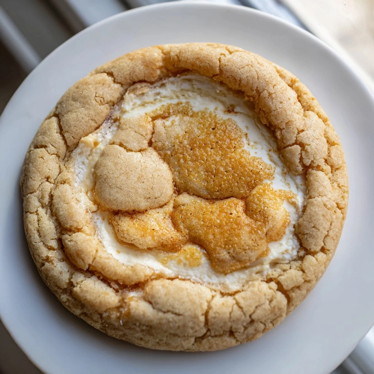Soft baked creme brulee cookies with caramelized golden tops and creamy vanilla centers