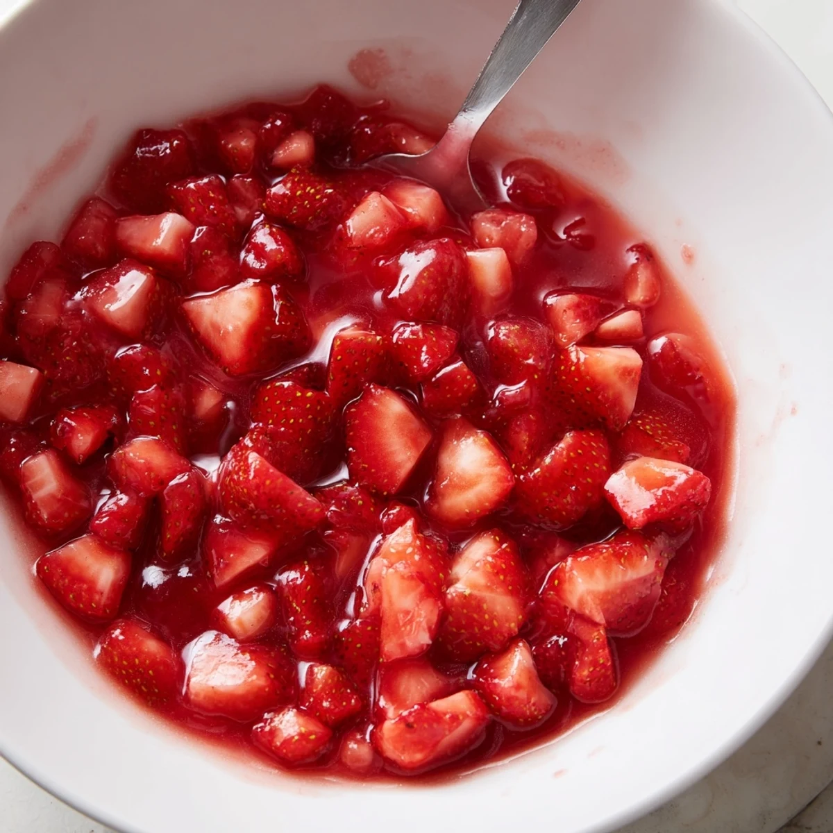 Strawberry Cake Filling Recipe bubbling glossy, fresh berry aroma, cooling for layering