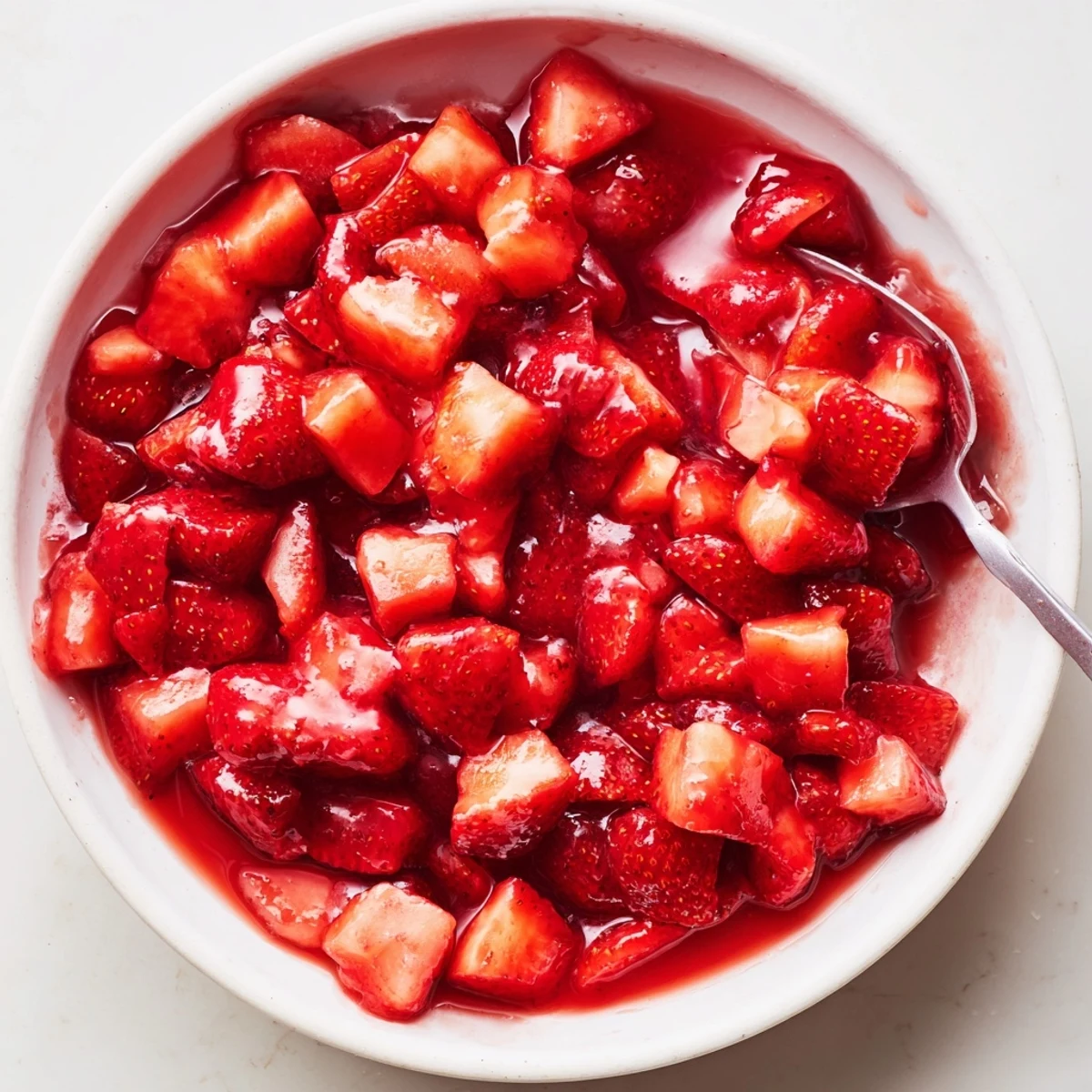 Warm Strawberry Cake Filling Recipe thickened glossy, zesty lemon, perfect between sponge layers