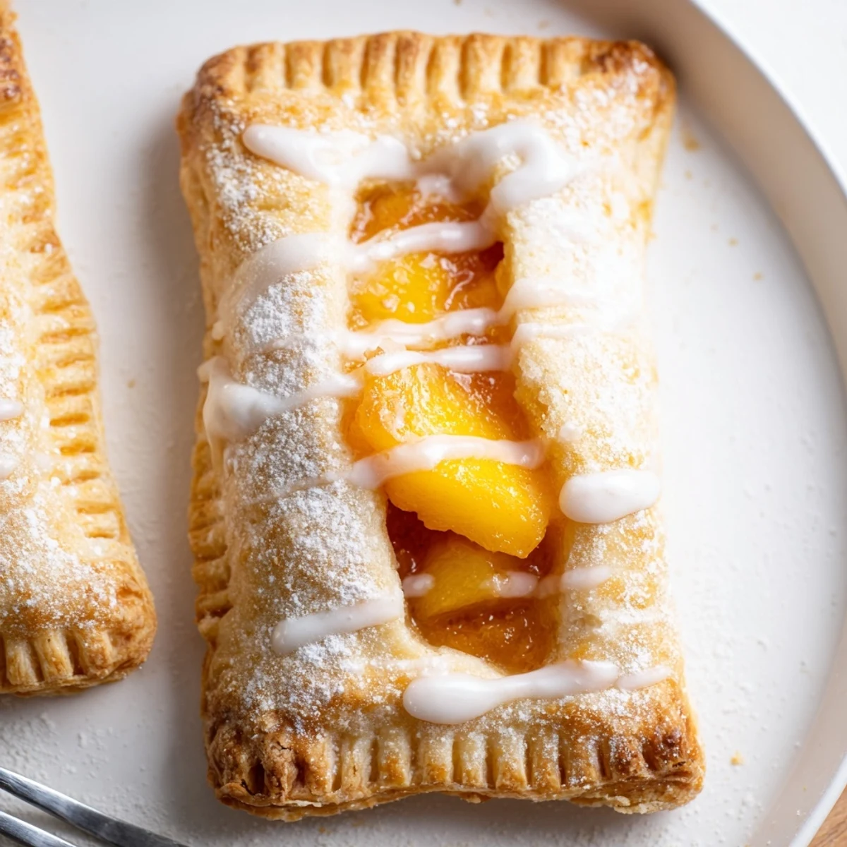 Golden Peach Pop Tarts Classic on a wire rack, glossy peach glaze